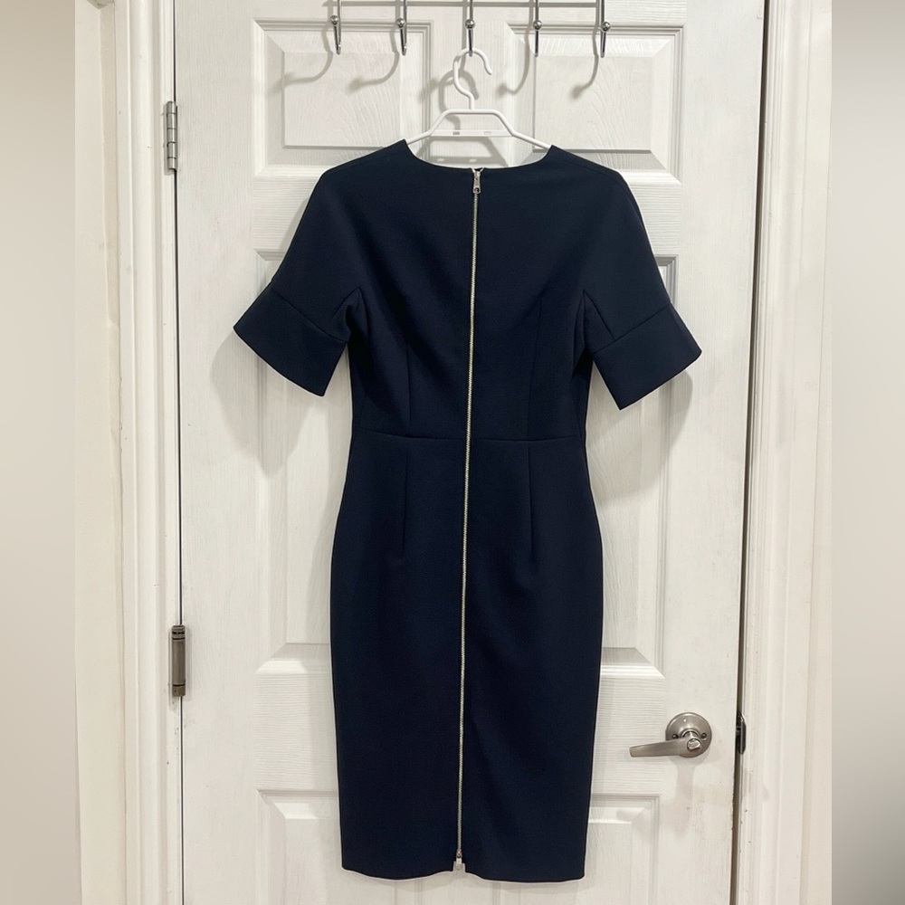 Hugo Boss Black V-Neck Short Sleeve Sheath Dress - Picture 8 of 15